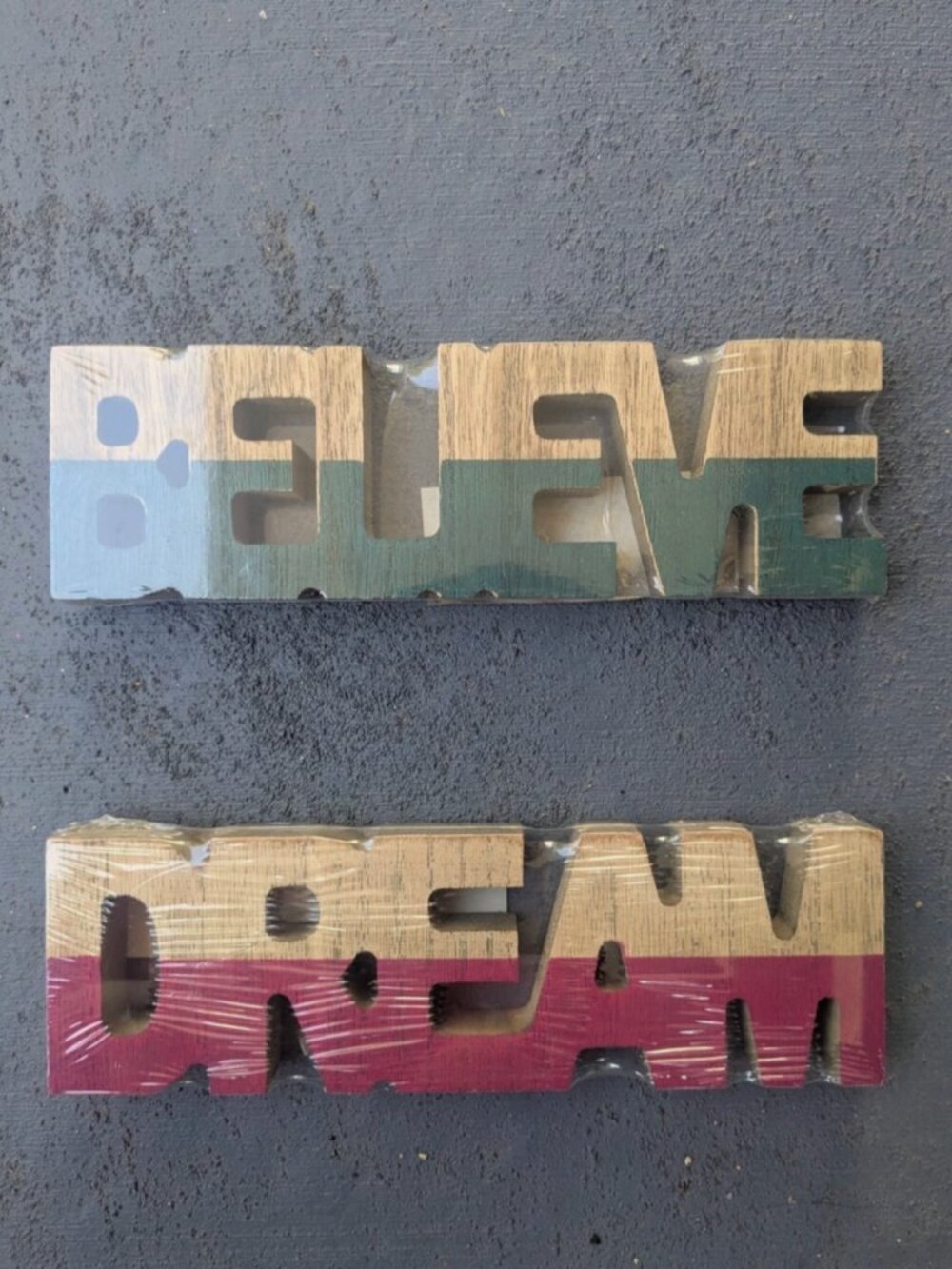 Believe Dream Free Standing Wooden Home Decor Signs
